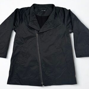 Eileen Fisher Jacket Lightweight Asymmetrical  Zip-Up Black Size Small EUC